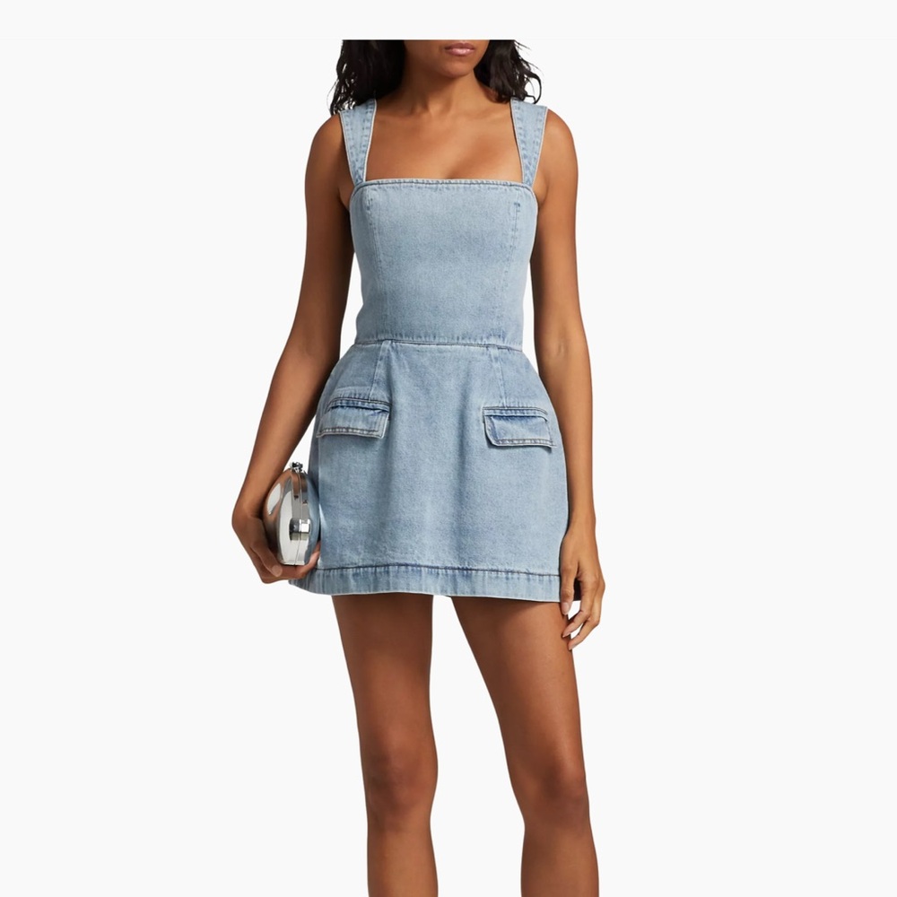 NWT Amanda Uprichard Blue Denim Dress XS - Picture 3 of 9